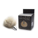 Plug anal de metal cromado com rabo pompom - HARD