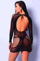 Mini vestido sensual com manga e abertura nos braços - YAFFA Lingerie