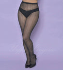 Meia calça arrastão 7/8 preta inteira rendada - YAFFA Lingerie