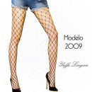 Meia calça arrastão trama grande 7/8 preta - YAFFA Lingerie