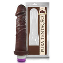 Pênis realístico aromático com vibro de Chocolate – 17,5X4,1CM