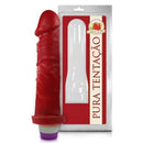 Pênis realístico aromático com vibro de Morango – 17,5X4,1CM