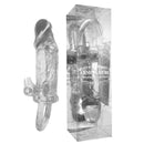 Capa p/ aumento instantâneo do pênis em silicone Ponta Maciça 5cm e Vibrador para o Clitóris ARMOR HERO 11 X 3 CM Transp