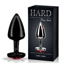 Plug anal em metal com pedra joia anal Preto