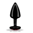 Plug anal em metal com pedra joia anal Preto