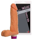 Pênis macio e flexível com Escroto e Vibrador - 20 x 4,5 cm na cor bege