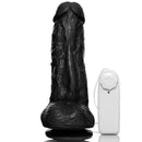 Pênis realístico Kong c/ Escroto - Vibro e Ventosa - 19,5 x 5,5 cm na cor preto