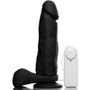 Pênis macio e flexível c/ Escroto - Vibro e Ventosa - 20 x 4,5 cm na cor preto