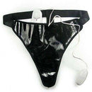 Calcinha em vinil com vibrador bullet multivelocidade - cor preta Power Panty
