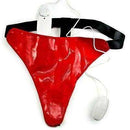 Calcinha em vinil com vibrador bullet multivelocidade - cor vermelha Power Panty