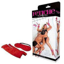 Kit Bondage com 4 Amarras e Venda de pelúcia - cor vermelha