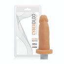 Pênis em CyberSkin com vibrador na cor bege, 14,5x4 cm