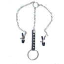 Prendedor para mamilos Masculino com Corrente e Anel Peniano em Metal