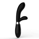 Vibrador em Silicone Preto c/ Plug Lateral - 2 Motores 10 Velocidades