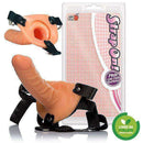Capa para pênis com base triangular com cinta ajustável Strap-on! 15cm na cor bege