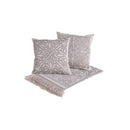 Kit Peseira de Cama Grécia 5 Peças Queen 60% Algodão / 40% Poliéster Jacquard com Franja Acompanha Almofadas Cheias