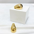 BRINCO GOTA DOURADO LISO (2,6CM X 1,6CM)