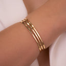 BRACELETE ABERTO TRÊS FIOS DOURADO