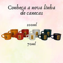 Caneca Zaro Café Azul com Borda Dourada 70ml