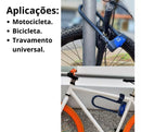 Cadeado Trava Tipo U-Lock UL 10/285 Bicicleta Moto Papaiz