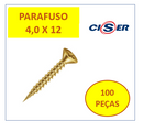 100 peças Parafuso Madeira Chata Phillips 4,0 x 12 4.0x12