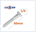 50 Peças Parafuso Sextavado Soberba Ciser  1/4 x 60