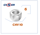 100 peças Porcas 6mm Sextavada Chv 10 Inox Ciser