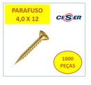 1000 peças Parafuso Madeira Chata Phillips 4,0 x 12 4.0x12