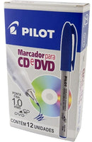 Caneta permanente p Cd DVD Azul Preto 1.0Mm Ponta Fina Pilot
