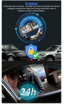 3 Lentes De Câmera Dvr De Carro Dash De 3 Canais Hd 1080
