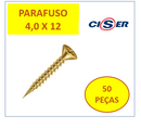 50 peças Parafuso Madeira Chata Phillips 4,0 x 12 4.0x12