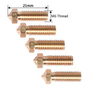 Kit 5x Bico Nozzle 0,4 0,5 0,6 0,8 1,0 mm Mk8 E3d Volcano