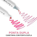 Conjunto De Canetas Marcador Permanente Ponta Dupla 60 Cores