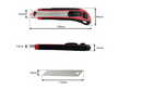 Estilete Profissional emborrachado 18mm Cutter Knife