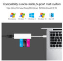 Hub USB C USB-C Ethernet RJ45 LAN Placa de rede 3x USB A