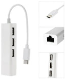 Hub USB C USB-C Ethernet RJ45 LAN Placa de rede 3x USB A