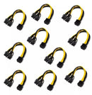 Kit 10 Cabo Y Pci Express Splitter 8 Pinos GPU Mineração