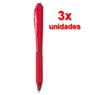 Kit 3x Caneta Esferográfica Pentel Wow Verm 1.0mm Média Grip