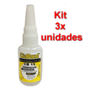 Kit 3x Colas Adesivo Instantâneo Cb 15 Ciabond 20g