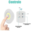 Kit 3x Lâmpada Luminária Led Spot Sem Fio Controle Remoto