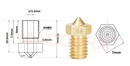 Kit 5 Un Bico V5 V6 M6 E3d Nozzle 1,75mm Impressora