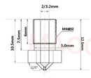 Kit 5 Un Bico V5 V6 M6 E3d Nozzle 1,75mm Impressora Inox
