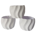 Kit com 3 Vasos de flores de Cachepot Origami Suculentas
