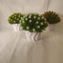 Kit com 3 Vasos de flores de Cachepot Origami Suculentas
