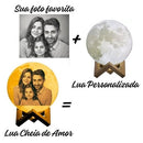Luminária Lua Cheia 15cm Personalizada Com Foto Várias Cores