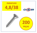 Parafuso Cabeça Chata Philips Inox 4,8X38mm 200 peças