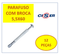 PARAFUSO DRY WALL CAB/PANELA PONTA BROCA BUCHA 5,5X60 12 pçs