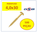 Parafuso Flangeado Philips Madeira 4,0x30 Ciser  500un