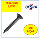Parafusos Drywall Ponta Agulha 3,5X45 Cab/ Trobeta 500 pçs