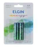 Pilha Alcalina AA Elgin Energy LR06 1,5V (Blister C/2)